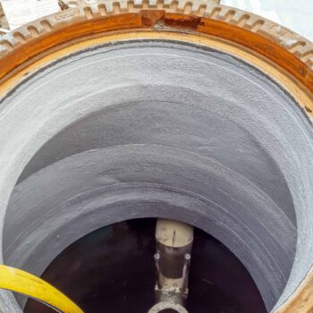 Blick in den Schacht eines Ölabscheiders